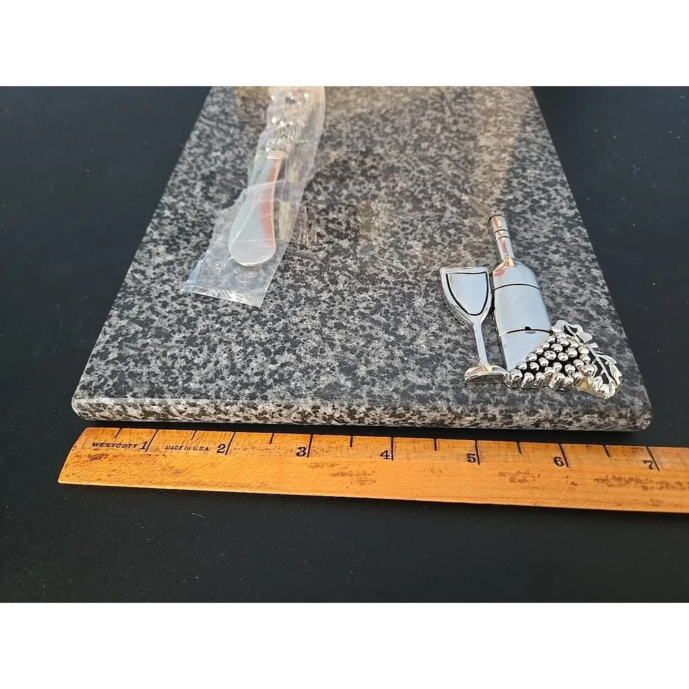 Vino Silver Granite Cheese‎ Board and Spreader Knife 8.75